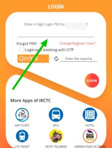 Irctc 4 digit pin