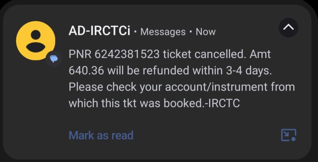 Ticket refund MSG