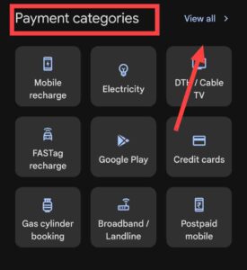 Google pay payment category